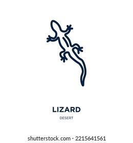 lizard icon from desert collection. Thin linear lizard, animal, reptile outline icon isolated on white background. Line vector lizard sign, symbol for web and mobile