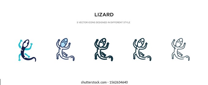 lizard icon in different style vector illustration. two colored and black lizard vector icons designed in filled, outline, line and stroke style can be used for web, mobile, ui