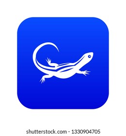 Lizard icon digital blue for any design isolated on white vector illustration