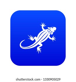 Lizard icon digital blue for any design isolated on white vector illustration