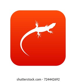 Lizard icon digital red for any design isolated on white vector illustration