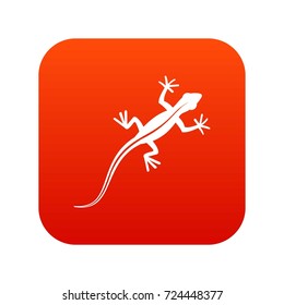 Lizard icon digital red for any design isolated on white vector illustration