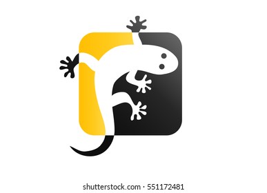 Lizard icon isolated. Abstract vector logo lizard studio for your identity. Outline Reptiles design element