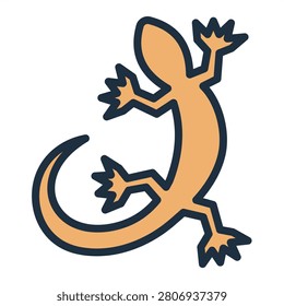 Lizard Icon - Lineal Color Outline Icons For Animal and Pet Care