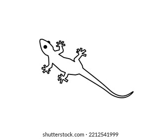 Lizard icon and logo,with black colour line art