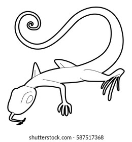 Lizard icon. Outline illustration of lizard vector icon for web