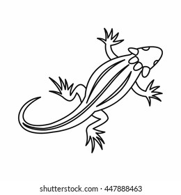 Lizard icon in outline style isolated vector illustration. Reptiles symbol