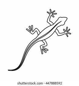 Lizard icon in outline style isolated vector illustration. Reptiles symbol