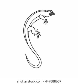 Lizard icon in outline style isolated vector illustration. Reptiles symbol