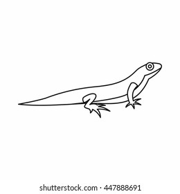 Lizard icon in outline style isolated vector illustration. Reptiles symbol