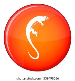 Lizard icon in red circle isolated on white background vector illustration