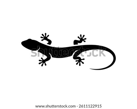 Lizard icon silhouette vector flat illustration design.