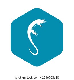 Lizard icon in simple style isolated vector illustration. Reptiles symbol