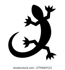 Lizard Icon - Solid Black Glyph Icons For Animal and Pet Care