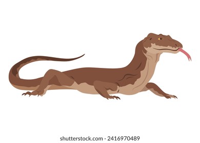 Icono de lagarto. Anfibio tropical colorido decorativo. Carácter de fauna en la fauna o en el zoológico. Criatura de color de la vida salvaje aislada en ilustración vectorial blanca