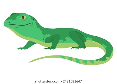 Icono de lagarto. Anfibio tropical colorido decorativo. Carácter de fauna en la fauna o en el zoológico. Criatura de color de la vida salvaje aislada en ilustración vectorial blanca