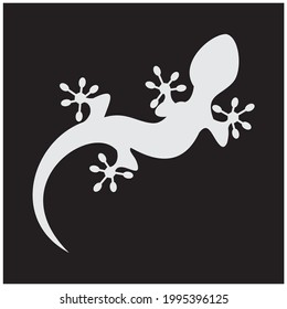 Símbolo de ilustración vectorial de icono de lagarto sobre fondo negro