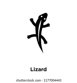 Lizard icon vector isolated on white background, logo concept of Lizard sign on transparent background, filled black symbol