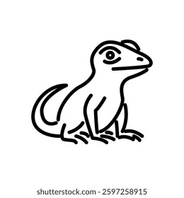 lizard icon vector, line style icon