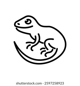 lizard icon vector, line style icon