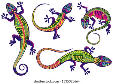 Lizard icons set