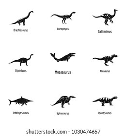 Lizard icons set. Simple set of 9 lizard vector icons for web isolated on white background