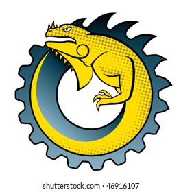 Lizard, iguana gear illustration.