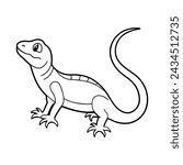 Lizard illustration coloring page for kids