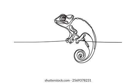 lizard line art isolated on white