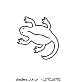 Lizard line icon concept. Lizard vector linear illustration, symbol, sign
