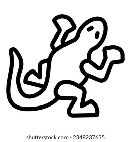 Lizard line icon, domestic animals concept, Salamander sign on white background, gecko icon in outline style mobile concept web design. Vector graphics.