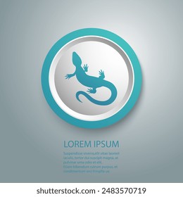 Lizard logo icon in flat style. Vector illustration