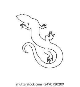 Lizard logo icon in flat style. Vector illustration