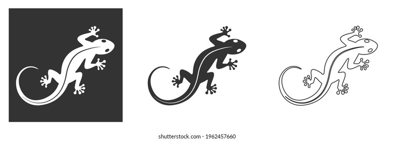 Lizard logo. Isolated lizard on white background. Icon and symbol of reptiles