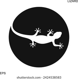 Lizard logo.  Isolated lizard on white background