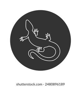 Lizard logo line icon in flat style. Vector illustration