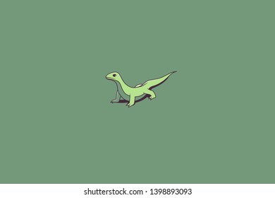 
lizard logo on a green background