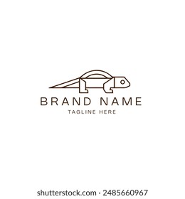 lizard logo template vector icon illustration design line art style - vector