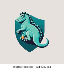 Lizard mascot logo for home security products company