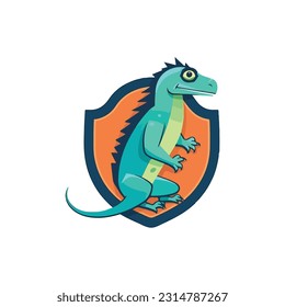 Lizard mascot logo for home security products company