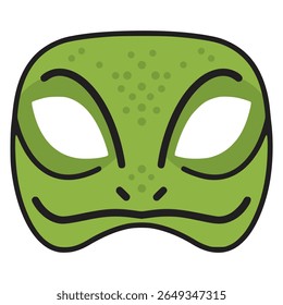 festa de máscara de lagarto comemoração de carnaval aniversário cor plana vetor ilustração modelo design