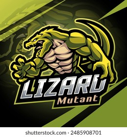 Lizard mutant esport mascot logo design