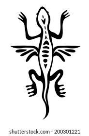 lizard in native style, vector illustration