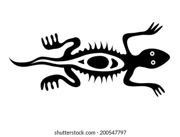 lizard in native style, vector illustration