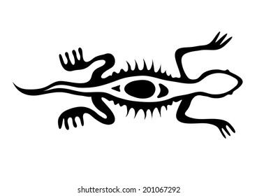 lizard in native style, vector illustration