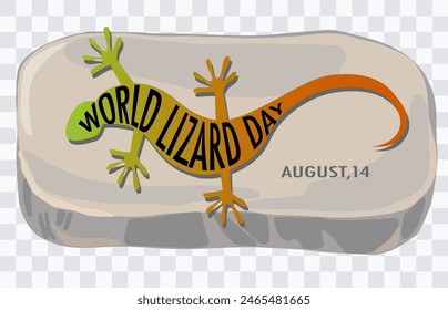 lizard on rock or stone suitable for world lizard day