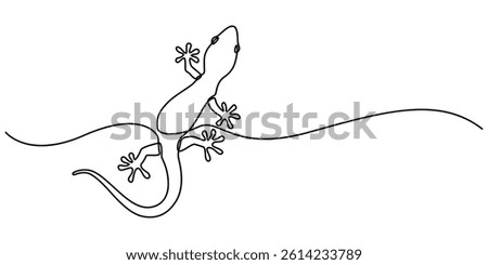 Lizard one line drawing on white background vector illustration, Lizard one line continuous. Line art Lizard isolated on transparent background. Hand drawn vector art, Unravel the secrets of their. 