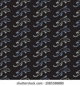 Lizard Lizard in Outline Graphic Style Vector Seamless Pattern can be use for background and apparel design
