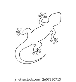 Lizard outline icon vector flat design. Lizard line design. Lizard outline walking.