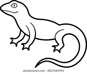 Lizard Outline Vector Illustration Isolated Reptile Drawing